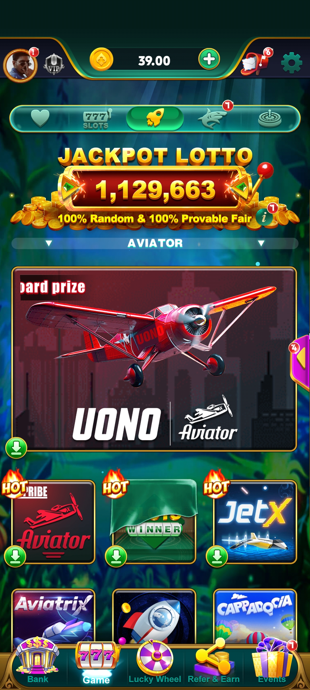 Card Games inside Slots Winner