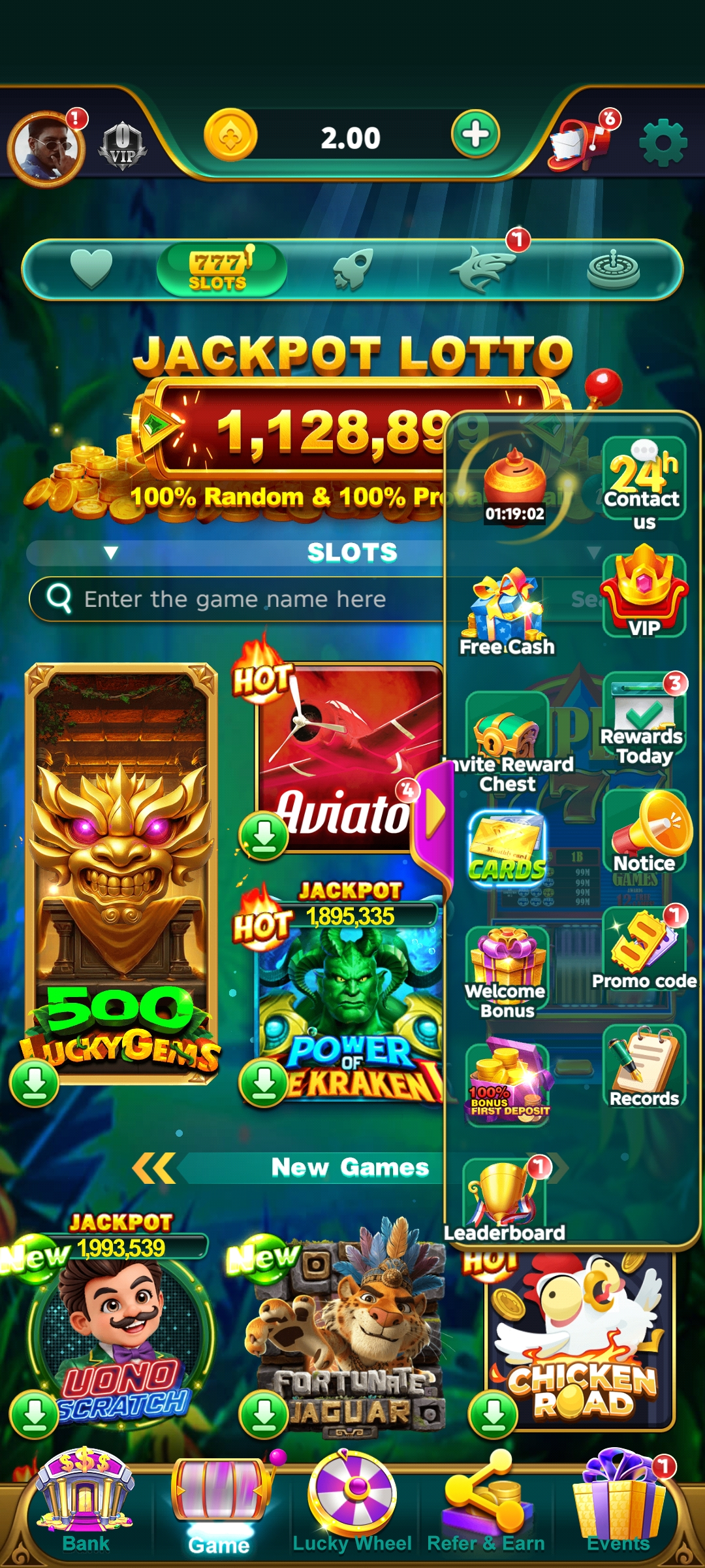 Core Games inside Slots Winner